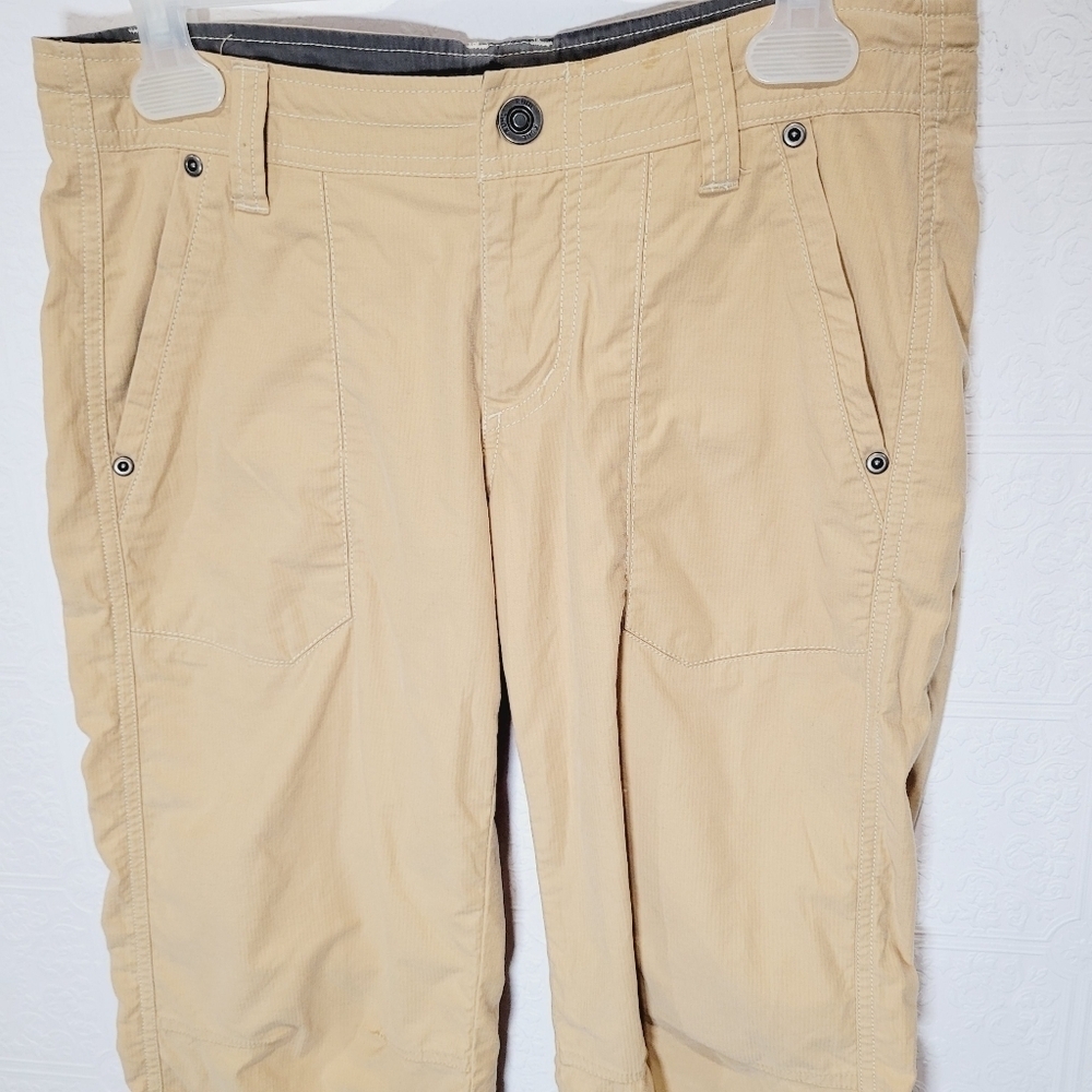 KUHL Kendra Embroidered Tan Cropped Pants - Picture 3 of 9
